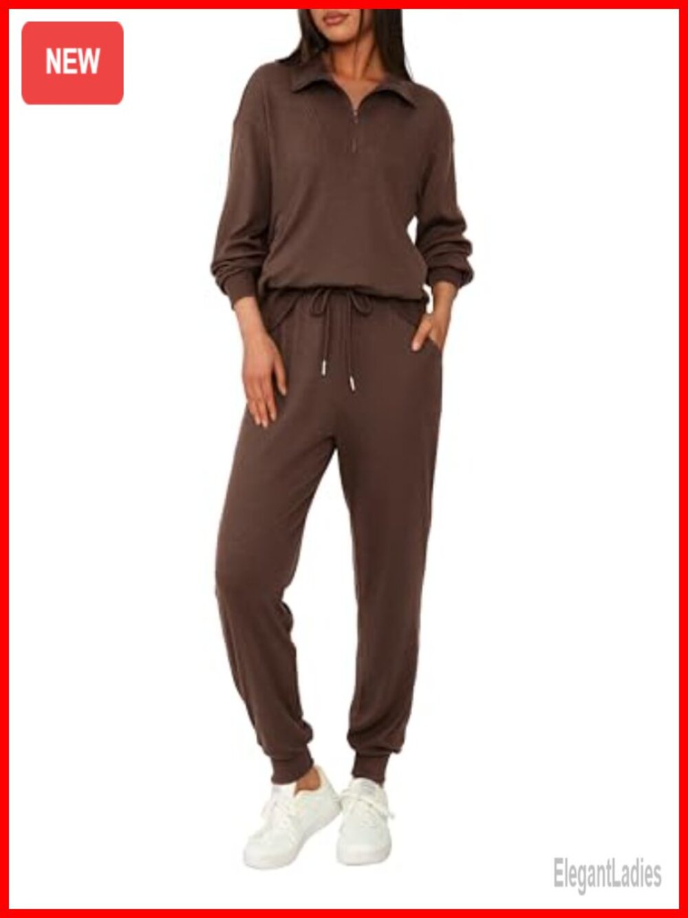 Women 2 Piece Ribbed Knit Tracksuit Half Zip Sweatshirt Sweatpants Lounge Set